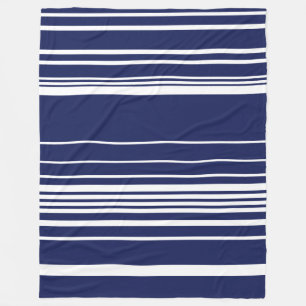 Complexe stripes - blauw fleece deken