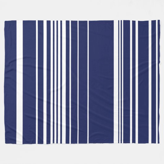 Complexe stripes - blauw fleece deken (Voorkant (Horizontaal))