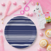 Complexe stripes - blauw papieren bordje (Feest)