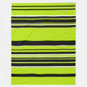 Complexe Stripes - Lime Green Fleece Deken (Voorkant)