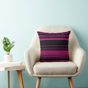 Complexe stripes - magenta en zwart kussen