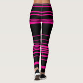 Complexe stripes - magenta en zwart leggings (Achterkant)