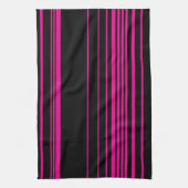 Complexe stripes - magenta en zwart theedoek (Verticaal)