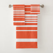 Complexe stripes — Oranje en wit Bad Handdoek (Insitu)