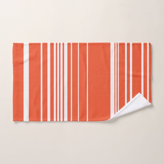 Complexe stripes — Oranje en wit Bad Handdoek (Handdoek)