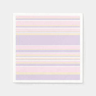Complexe stripes - Pastel roze, geel en Paars Servet