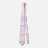 Complexe stripes - Pastel roze, geel en Paars Stropdas (Voorkant)
