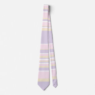 Complexe stripes - Pastel roze, geel en Paars Stropdas
