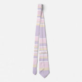 Complexe stripes - Pastel roze, geel en Paars Stropdas (Achterkant)