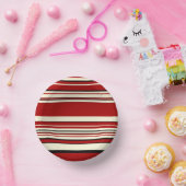 Complexe stripes - Rood en crème Papieren Kommen (Feest)