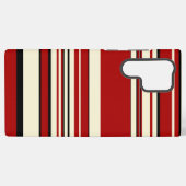 Complexe stripes - Rood en crème Samsung Galaxy Hoesje (Achterkant horizontaal)