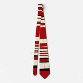 Complexe stripes - Rood en crème Stropdas (Achterkant)