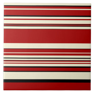 Complexe stripes - Rood en crème Tegeltje