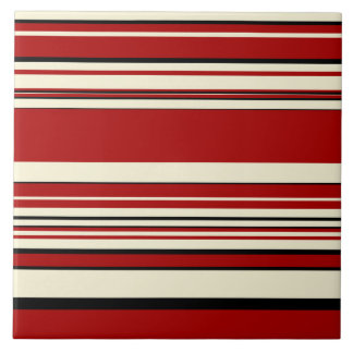 Complexe stripes - Rood en crème Tegeltje