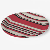 Complexe stripes - Rood, grijs, zwart en bonwit Papieren Bordje (Gekanteld)