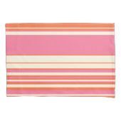Complexe stripes - Roze, Oranje en crème Kussensloop (Voorkant-Links)