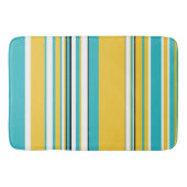 Complexe stripes — Turquoise en Geel Badmat (Voorkant)