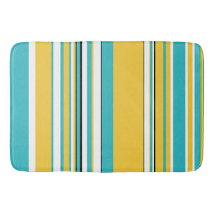 Complexe stripes — Turquoise en Geel Badmat