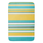 Complexe stripes — Turquoise en Geel Badmat (Voorkant Verticaal)
