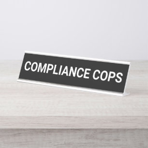 Compliance Cops Funny Kantoor Auditor Bureau Naambordje