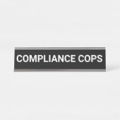 Compliance Cops Funny Kantoor Auditor  Bureau Naambordje (Voorkant)