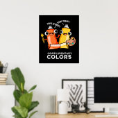 Complimentaire kleuren Funny Paint Dark BG Poster (Thuiskantoor)