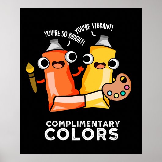 Complimentaire kleuren Funny Paint Dark BG Poster (Voorkant)