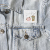 Complimentaire koffie en Donut-Button Vierkante Button 5,1 Cm (In situ)