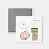 Complimentaire koffie en Donut Magnet Magneet (Voorkant / Achterkant)
