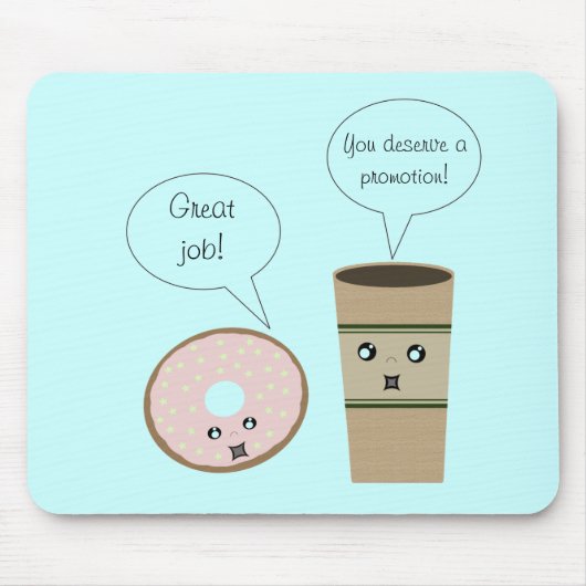 Complimentaire koffie en Donut Mousepad Muismat (Voorkant)