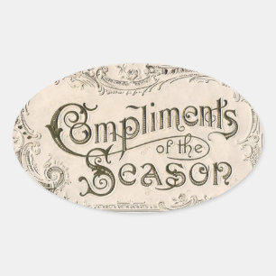 complimenten van Season Kerst sticker