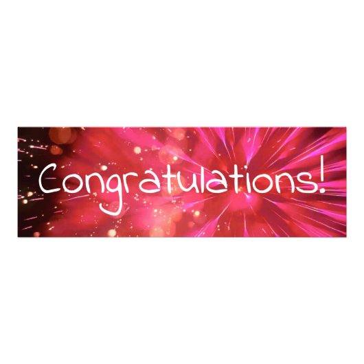 complimenten voor roze vuurwerk foto afdruk (Voorkant)