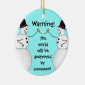 Complottheorie sneeuwpoppen keramisch ornament (Rechts)