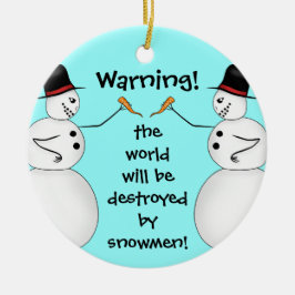 Complottheorie sneeuwpoppen keramisch ornament