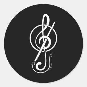 Componisten gespleten fluit ronde sticker