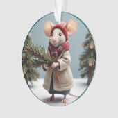 Composez l'ornement de Noël de la souris d'hiver (devant)