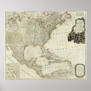 Composiet Noord-Amerika, West-India Poster