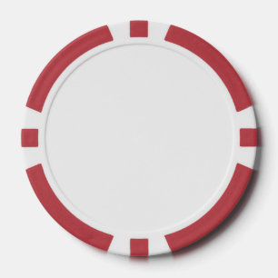 Composiet poker chips, rood gestreepte rand chips
