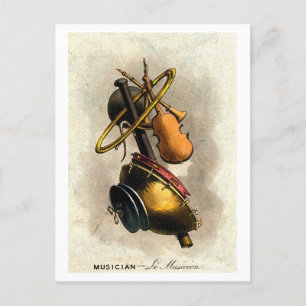 Composietportretten van beroepen: Musicus  Briefkaart