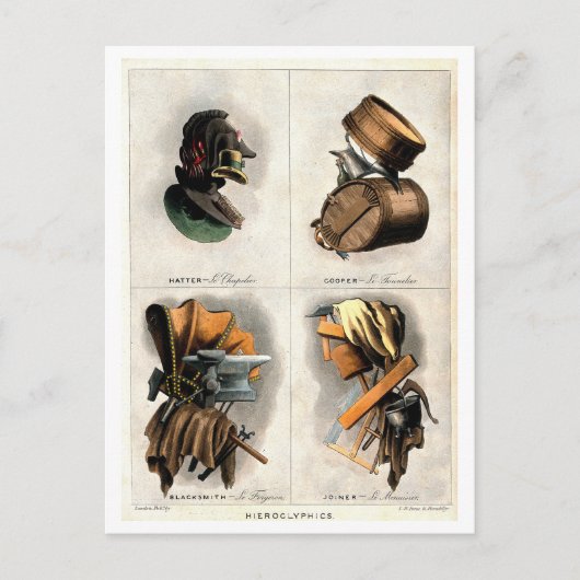 Composietportretten van Vintages Briefkaart (Voorkant)