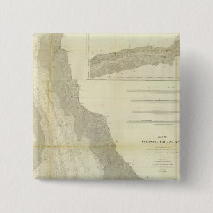 Composite Delaware Bay, River Vierkante Button 5,1 Cm