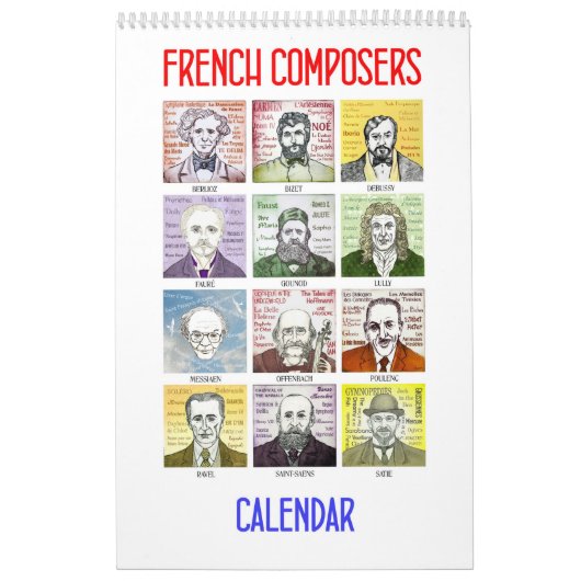 Compositeurs français - calendrier mural (Protection)
