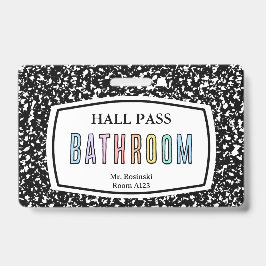 Compositie Boek Badkamer Hall Pass Lanyard Badge