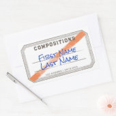 Compositie Boek Label met lint Sticker (Envelop)