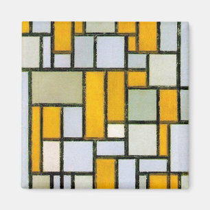 Compositie Geel en Grijs Magneet
