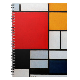 Compositie met groot rood vlak notitieboek