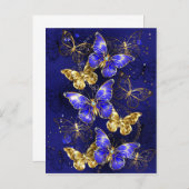 Compositie met Sapphire Butterflies Advieskaart (Voorkant / Achterkant)