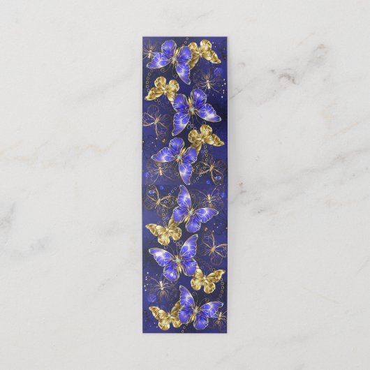 Compositie met Sapphire Butterflies Afsprakenkaart (Buitenkant ongevouwen)