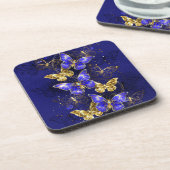 Compositie met Sapphire Butterflies Bier Onderzetter (Linkerzijde)