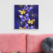 Compositie met Sapphire Butterflies Canvas Afdruk (Insitu (Woonkamer))